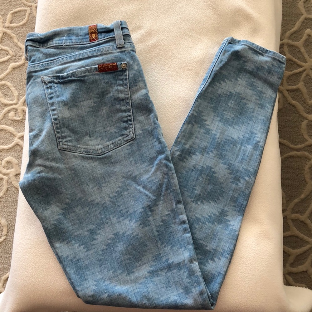 7 for all mankind patterned skinny jeans